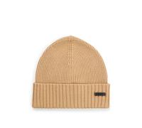 Hugo Boss Mütze Fati aus Schurwolle mit Logo-Applikation – Medium Beige