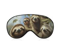 Faultier Familie Schlafmaske Augenmaske Augenmasken für Schlaf Schlafmasken für Frauen Männer Reise Augenmaske Verstellbare Schlafmaske Schlafmaske Verdunkelung Niedliche Schlafmaske