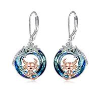 Faultier Geschenke Ohrringe Sterling Silber Leverback Faultier Baumeln Ohrringe Faultier Schmuck für Frauen Mädchen Geschenke (Kristall Axolotl Ohrringe)