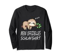 Faultier Nachthemd Schlafshirt Pyjama Schlafanzug Geschenk Langarmshirt