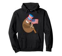 Faultier Onkel Sam 4. Juli USA Amerikanisch Pullover Hoodie