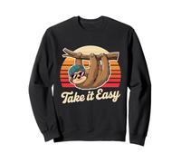 Faultier Retro Sunset Chill Aesthetic Sweatshirt
