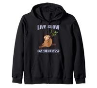 Faultier Shirt Live Slow Take It Easy Funny Sloths Lover Gift Kapuzenjacke
