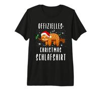 Faultier Weihnachten Christmas Pyjama Schlafanzug Schlaf Premium T-Shirt