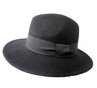 Faustmann Damenhut schöner klassischer Wollhut Farbauswahl Fedora Damenhüte Wintermützen (Schwarz)