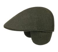 faustmann GERMANY LODENHUT MANUFAKTUR Flatcap Schirmmütze mit Ohrenklappen Wintercap Wollcap Made in EU Herren Herbst Winter Oliv 59 cm