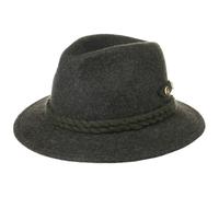 Faustmann Trachtenhut mit Zierknöpfen Herren - Hut aus 100% Wollfilz - Wasserabweisender Filzhut - Einfarbiger Wanderhut - Sommer/Winter anthrazit M (56-57 cm)