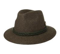 Faustmann Trachtenhut mit Zierknöpfen Herren - Hut aus 100% Wollfilz - Wasserabweisender Filzhut - Einfarbiger Wanderhut - Sommer/Winter braun S (54-55 cm)