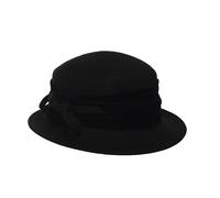 Faustmann Wollhut schmal mit Samtgarnitur Uni Farbe schwarz