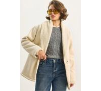 Faux-Fur-besetzter Knopfmantel M