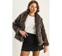 Faux-Fur Gekürzter Mantel mit Offener Kragen S