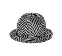 Faux Fur Stripe Casual Stoffhut - grau / S (54-55 cm)