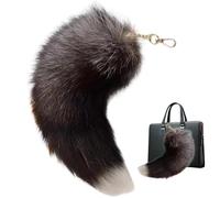 Faux Therian Tail, 15-15, 8 Zoll Fuchs Schwanzschlüsselkette, modische Flauschige pelzige Schwanz, wunderschönes Kunstspielzeug für Handtaschen-Rucksackstil 2, wunderschönes Faux-Pelz-Schwanz-Cos