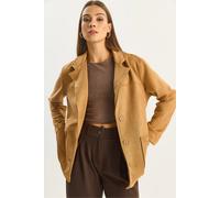 Faux-Wildleder Knopfjacke M