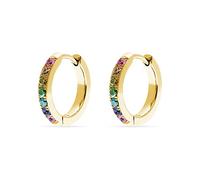 FAVS Damen-Creolen Edelstahl 14 Zirkonia One Size, Gelbgold 32024346