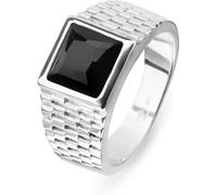 FAVS Herren-Herrenring Edelstahl 1 Onyx 66 Silber 32025159