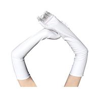 Faxianther Afinder Damen Lange Handschuhe Lederhandschuhe Wet Look Leder-Optik Handschuhe Sexy Abendhandschuhe Winter Warm Brauthandschuhe