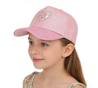 Faxianther Glitzer Baseballkappe für Mädchen Pferdeschwanz Hüte Kinder Baseball Cap Party Kappe Verstellbare Sonnenhut Sommer Schirmmütze Sportkappe Baseballmütze Performance Mütze (Pink)
