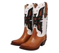 FB Fashion Boots Damen Stiefel Marta Lederstiefel Westernstiefel Braun Weiß Schwarz 38 EU