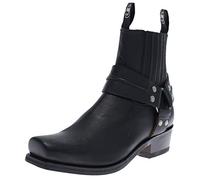FB Fashion Boots Unisex Biker Boots Blues Low Bikerstiefelette Ledestiefelette Schwarz