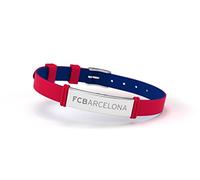 FC Barcelona Armband aus Silikon und Edelstahl, verstellbar, modisch, offizielles Lizenzprodukt, Rot