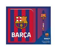 FC Barcelona Barça Schreibwaren-Set für Jungen und Mädchen, Einheitsgröße, Marineblau, Notizbuch und Kugelschreiber mit FCB-Wappen, offizielles Lizenzprodukt, ideal für Schule und Geschenk