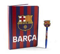 FC Barcelona Barça Schreibwaren-Set für Jungen und Mädchen, Einheitsgröße, Marineblau, Notizbuch und Kugelschreiber mit FCB-Wappen, offizielles Lizenzprodukt, ideal für Schule und Geschenk