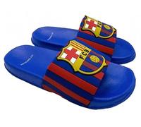 FC Barcelona Flip-Flops für Jungen und Mädchen, aus 100% PVC-Gummi, blau, mit gestreiftem Band und FCB-Schild, strukturierte Sohle, offizielles Lizenzprodukt, Strand und Pool, blau, 36/37 EU