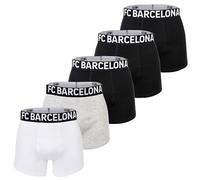 FC Barcelona Herren Boxershorts, Schwarz/Grau/Weiß, S, 5er-Pack
