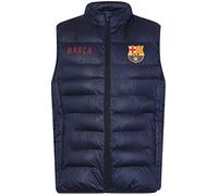 FC Barcelona - Herren Steppweste - Offizielles Merchandise - Fangeschenk - Dunkelblau mit Reißverschluss - L