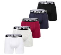 FC Barcelona Jungen Boxershorts, Schwarz/Grau/Weiß/Blau/Rot, 152, 5er-Pack