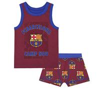 FC Barcelona - Jungen Unterwäsche-Set - Boxershorts & Unterhemd - Offizielles Merchandise - Geschenk für Fußballfans - 8-9 Jahre