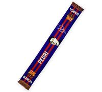 FC Barcelona Offizieller PEDRI Schal - Lizenzprodukt mit Unterschrift und Wappen - 140 x 20 cm