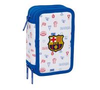 FC Barcelona, Schulmäppchen mit 37 Utensilien, Federmäppchen für Kinder, ideal für Kinder von 5 bis 14 Jahren, bequem und vielseitig, Qualität und Widerstandsfähigkeit, 12,5 x 5,5 x 19,5 cm