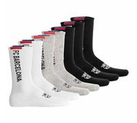 FC Barcelona Unisex Socken, Weiß/Grau/Schwarz, 39-42, 7er-Pack