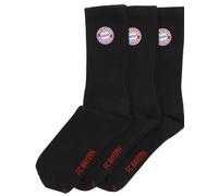 FC Bayern München Crew Socks Socken 3er Pack (DE/NL/SE/PL, Numerisch, 39, 42, Regular, Regular, schwarz)