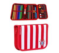 FC Bayern München Federmappe - Streifen - rot-weiß Schüleretui gefüllt FCB
