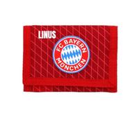FC Bayern München Geldbörse Kinder personalisiert, Offizieller Fanartikel mit Name, Geldbeutel rot für Fußballfans des FCB