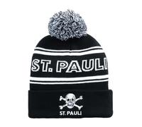 FC St. Pauli Bommelmütze Wintermütze (DE/NL/SE/PL, Alphanumerisch, Einheitsgröße, schwarz/Weiss)