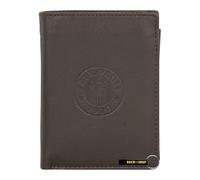 FC St. Pauli Geldbörse Leder Logo, Offizieller Fanartikel, Dunkelbraune Brieftasche, Ziegenleder, 8 Kartenfächer