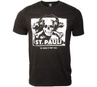 FC St. Pauli Herren T-Shirt Fanartikel The Sound of Sankt Pauli Musik Totenkopf Kopfhörer Schwarz Weiß (XXL)