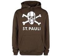 FC St. Pauli Kapuzenpullover mit Totenkopf Aufdruck braun (M)