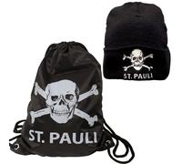 FC St. Pauli - Kombi-Set aus Mütze & Turnbeutel Totenkopf - schwarz