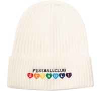 FC St. Pauli Mütze „Regenbogenherzen“ - cremeweiß mit Logo