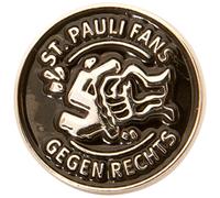 FC St. Pauli - Pin Gegen Rechts - schwarz/silbern