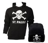 FC St. Pauli - Totenkopf Kombiset mit Hoodie & Mütze - schwarz M