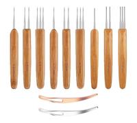 Fcuajdkq 9 Stück Häkelnadeln für Dreadlocks, mit 2 ineinandergreifenden Werkzeugen von 0,5 mm, 0,75 mm und 1 mm zum Häkeln