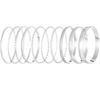 FDEETY 10 Stück Armreif Multi Stapelbar Armreifen Armband Boho Indischen Armreif Armband Modeschmuck für Frauen und Mädchen (Silber)