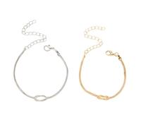 FDEETY 2 Stück Armbänder Set Damen Herren Partnerarmbänder Pärchen Matching Knoten Armbandset Schmuck Armreif Valentinstag Geburtstag Jubiläum Geschenke für Ehemann Ehefrau Freund Freundin