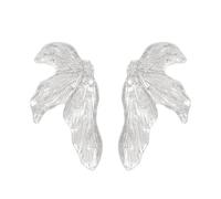 FDEETY Blattform Ohrringe Goldton Metall Statement Schmuck Damen Ohrstecker Elegant Strukturiert